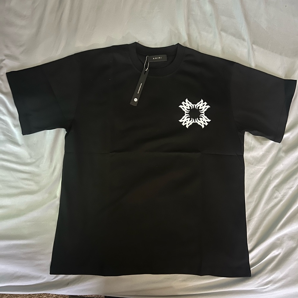 AMIRI Black Short Sleeve Tee with Graphic Detail
